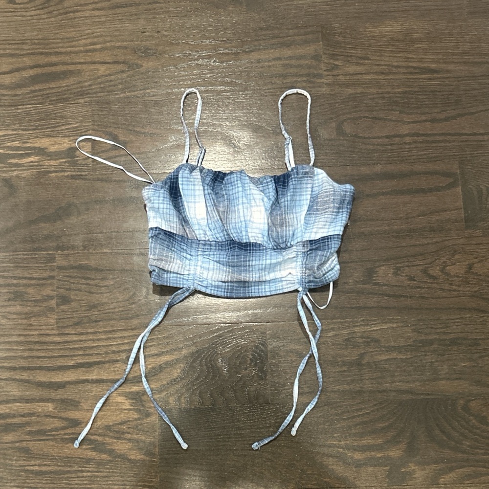 Aeropostale Blue Plaid Crop Top